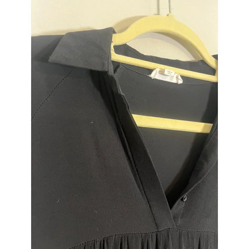 Neutral Mini Dress M Black Minimalist Retro Western Capsule Skater Grunge Office